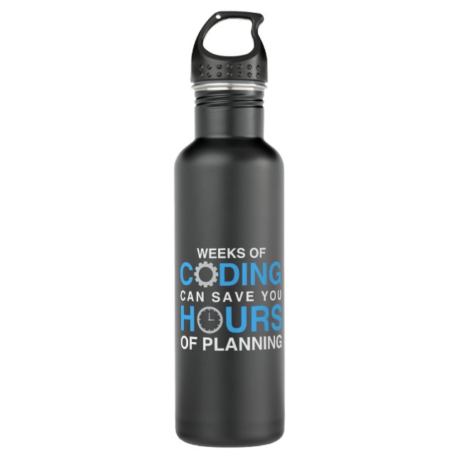 Programmer Weeks Of Coding Stainless Steel Water Bottle (Front)