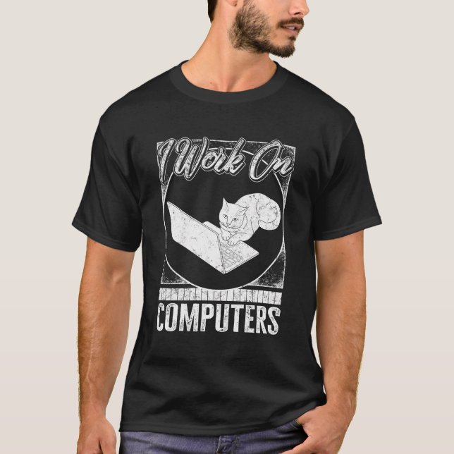 Programmer Work On Computers Coding Coder Html Jav T-Shirt (Front)