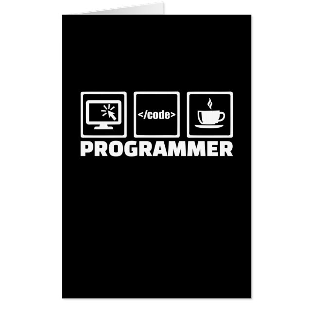 Programmer Write Code And Drink Coffee Card (Front)