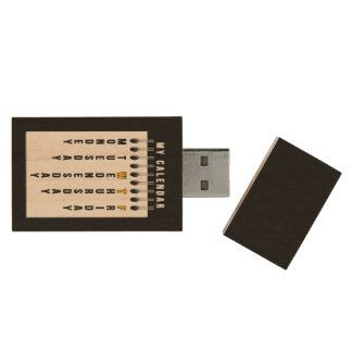 Programmers Calendar Wood Flash Drive