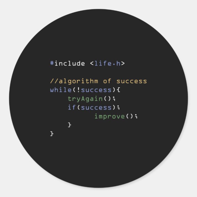 Programmers Computer Science Meme Coding Humor  Classic Round Sticker (Front)