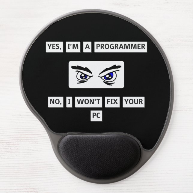Programmer's Disclaimer T-Shirt Gel Mouse Pad (Front)