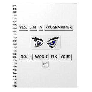 Programmer's Disclaimer T-Shirt Notebook