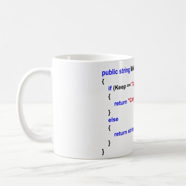 Programmers Keep Calm and Carry On Mug (Left)