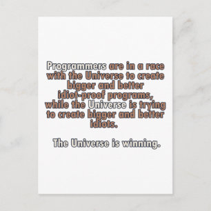 Programmers Vs Universe Postcard