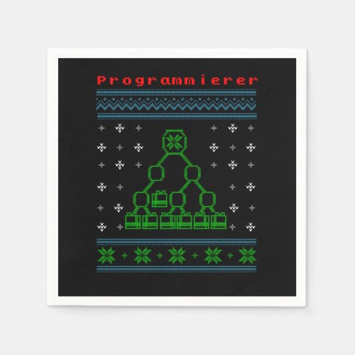 Programmierer Computer Ugly Christmas Sweater Gift Napkins