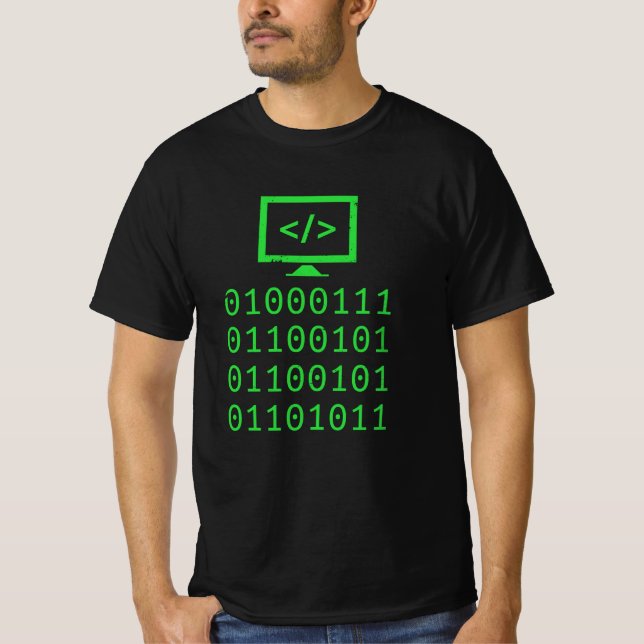Programming Binary Code Coding Gift T-Shirt (Front)