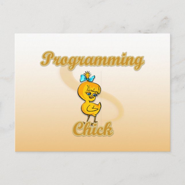 Programming Chick Postcard (Front)