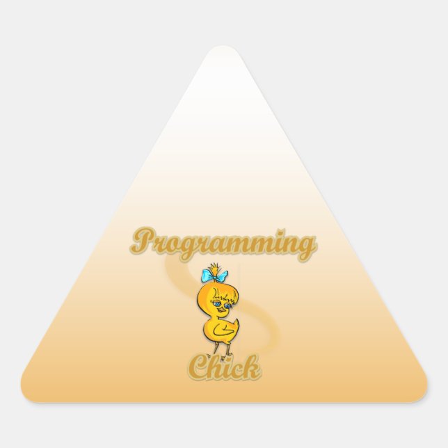 Programming Chick Triangle Sticker (Front)