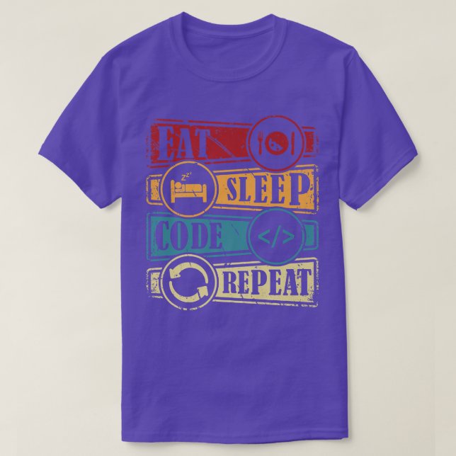 Programming Computer Science Programmer Eat Code S T-Shirt (Design Front)