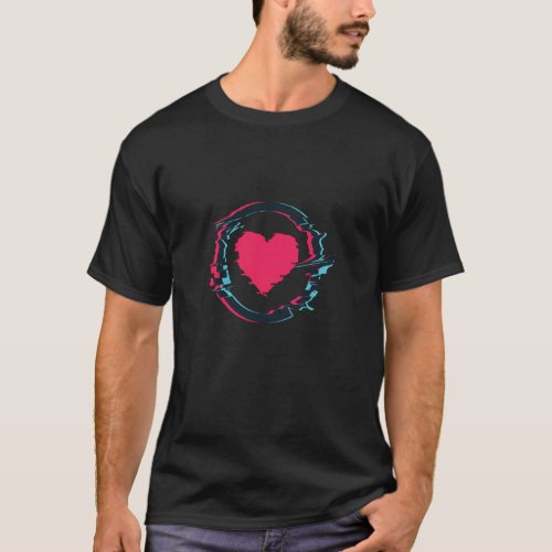 Programming Heart Glitch Mode Men Women Children T-Shirt