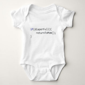 Programming Humor, If Diaper Full Return To Mom Baby Bodysuit