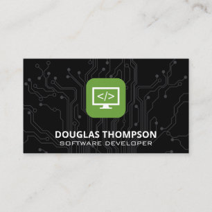 Programming Icon   Circuit Board Business Card