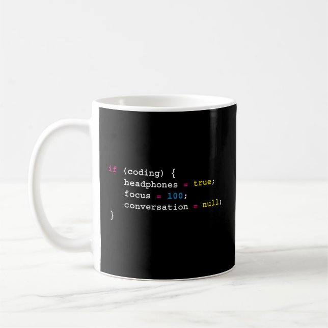 Programming If Coding Headphones Programming Coffee Mug (Left)