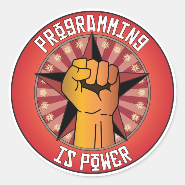 Programming Is Power Classic Round Sticker (Front)