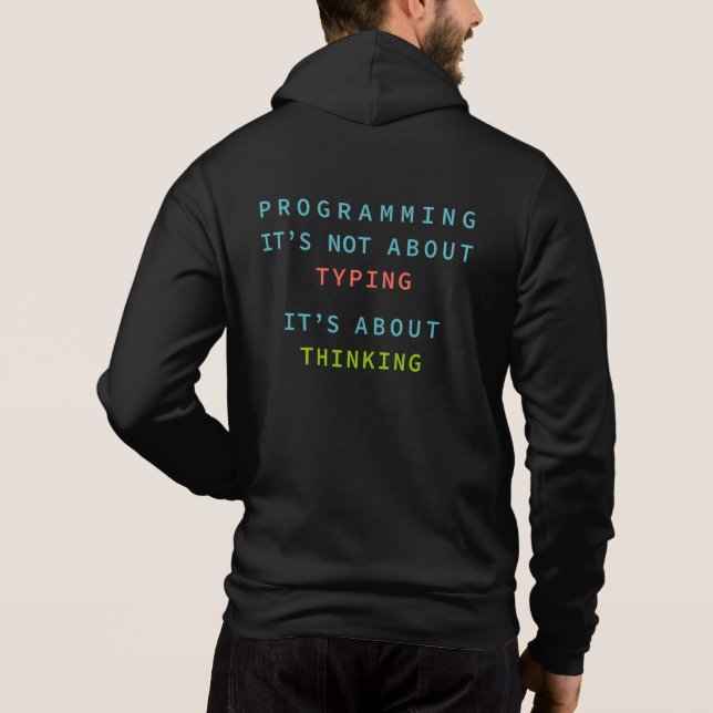 Programming Is Thinking, Not Typing – Developer Hoodie (Back)