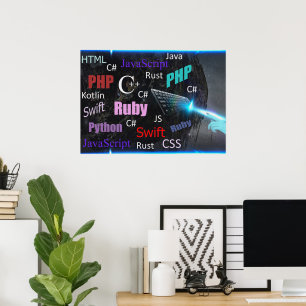 Programming Languages Colorful Design Poster