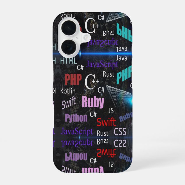 Programming Languages Colorful Pattern Iphone Case (Back)