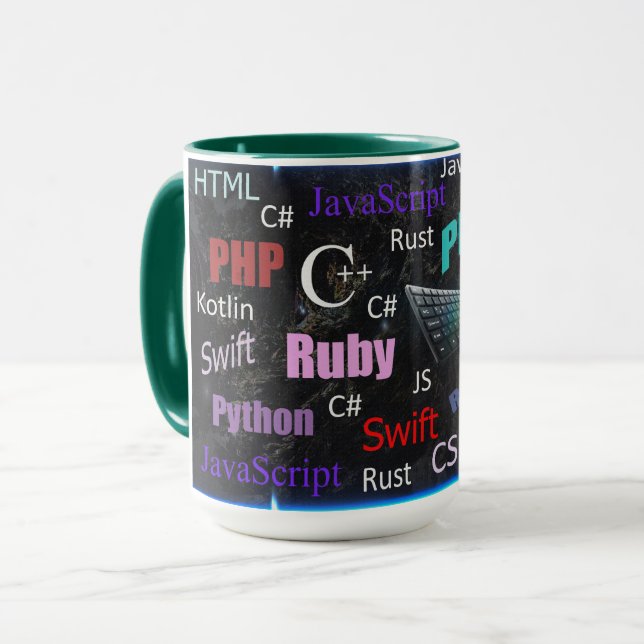 Programming Languages Colorful Pattern  Mug (Front Left)