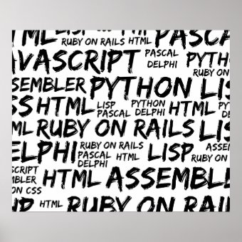 Programming Languages, Computer Languages, Code Poster | Zazzle