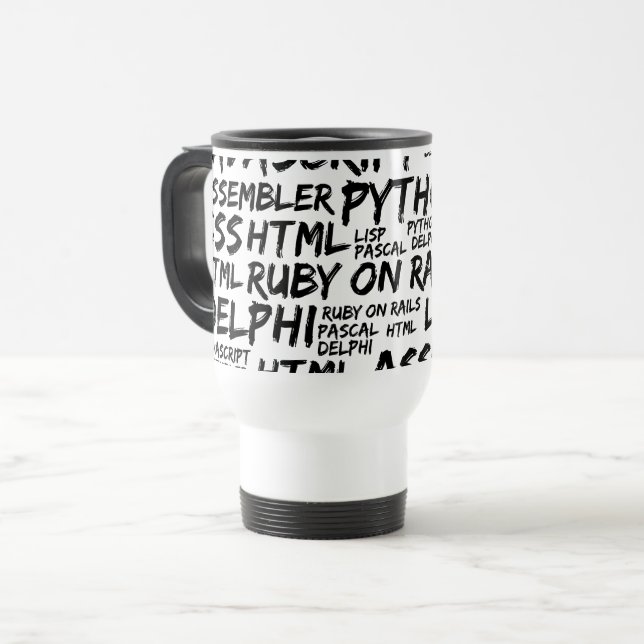 Programming Languages, Computer Languages, Code Travel Mug (Front Left)