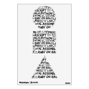 Programming Languages, Computer Languages, Code Wall Decal