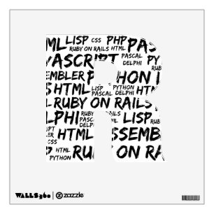 Programming Languages, Computer Languages, Code Wall Sticker