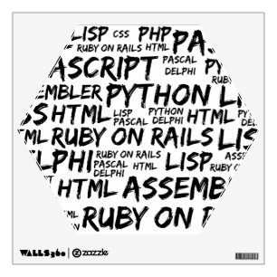Programming Languages, Computer Languages, Code Wall Sticker