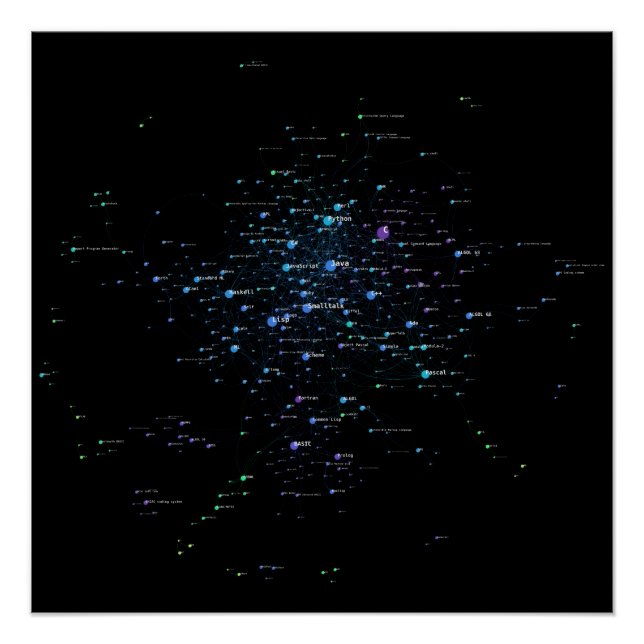 Programming Languages Influence Network 2020 Poster (Front)