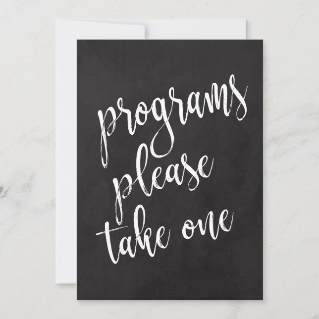 Programs Affordable Chalkboard Wedding Sign (Front)