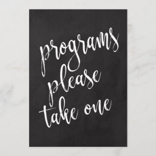 Programs Affordable Chalkboard Wedding Sign