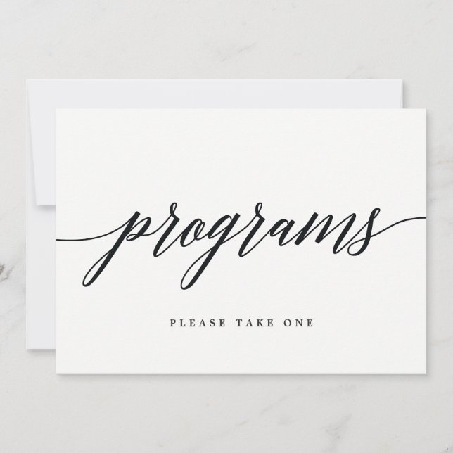 Programs Sign - Modern Script (Front)