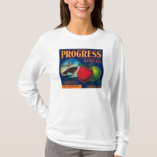 Progress Apple Crate LabelWatsonville, CA T-Shirt (Front)
