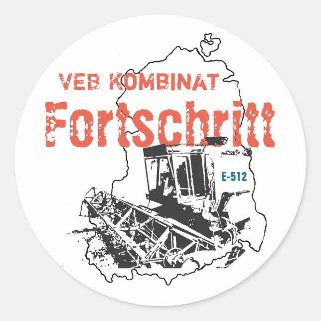 progress classic round sticker (Front)