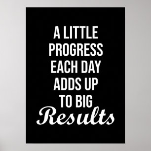 Progress Each Day, Hustle, Gym Motivational Poster