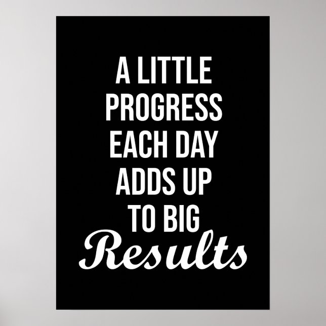 Progress Each Day, Hustle, Gym Motivational Poster (Front)