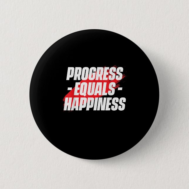 Progress Equals Hapness Motivational Quote Entrepr Button (Front)
