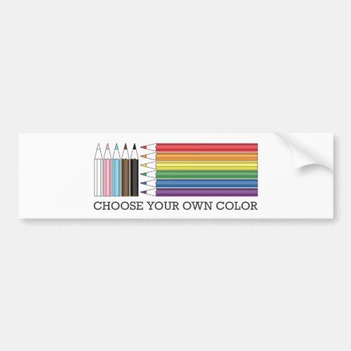 Progress Gay Pride Flag Color Pencils LGBTQ Bumper Sticker