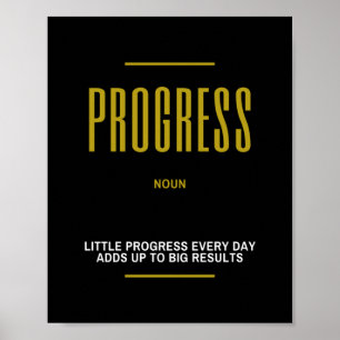 Progress Inspirational Quote Poster