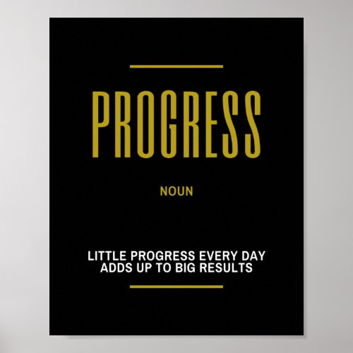 Progress Inspirational Quote Poster