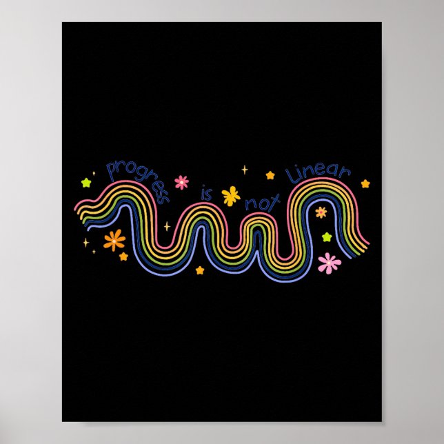 Progress is not linear sped teacher rainbow back poster (Front)