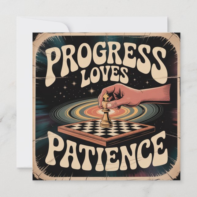 Progress Loves Patience Thank You Card (Front)