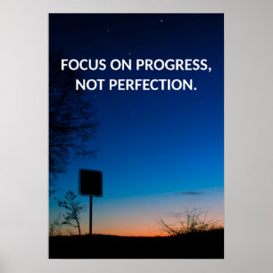 Progress Motivational Quote Poster