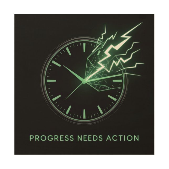 Progress Needs Action Wood Wall Art (Front)