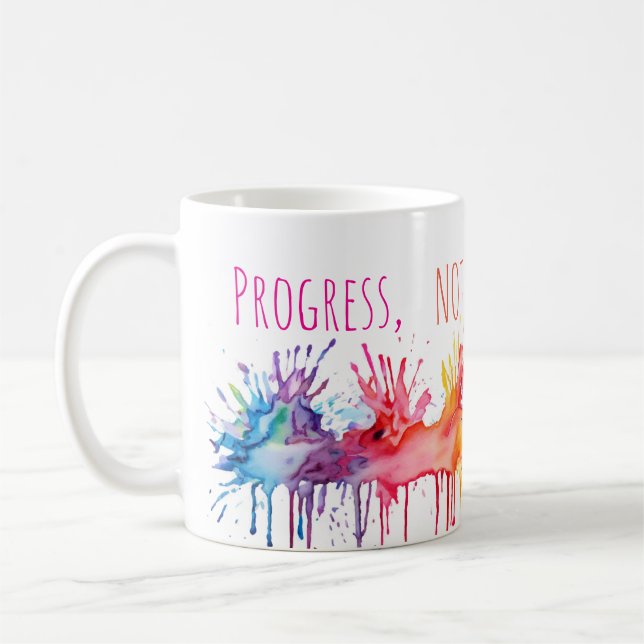 Progress Not Perfection Art Coffee Mug (Left)