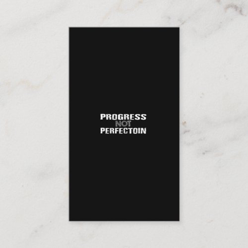 progress not perfection business card