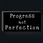 "Progress not Perfection" Chalkboard Wood Box Sign<br><div class="desc">Simple Minimalist Rustic Wood Sign - Wall Plaque or Shelf Sitter Signage for Your Home, Office Cubicle or Shop Decor. "Progress not Perfection" Encouragement Message Chalkboard Style Black Wood Box Sign White Text At VanOmmeren we live our dream and create amazing designs for you, your home and gifts for everyone!...</div>