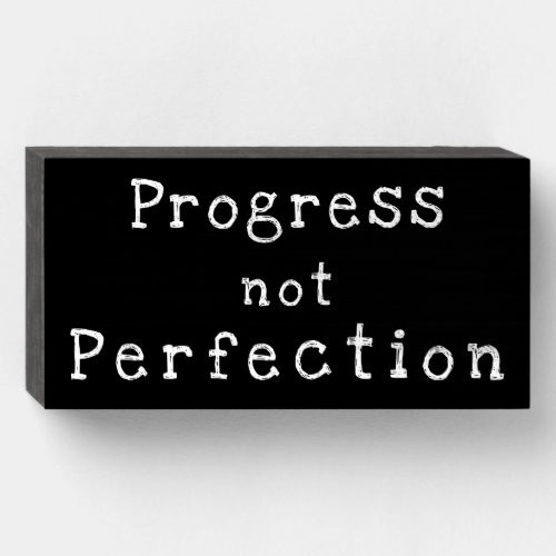 Progress not Perfection Chalkboard Wood Box Sign