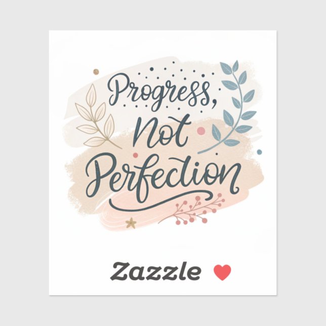 Progress Not Perfection | Elegant Motivational Cal Sticker (Sheet)