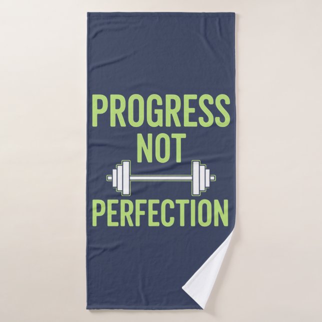 Progress Not Perfection – Inspirational Gym Bath Towel (Bath Towel)